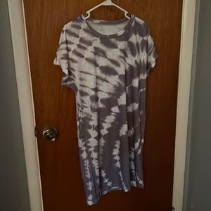 Oversized type dye tshirt dress